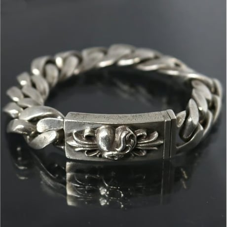 Chrome Hearts Classic Link Floral Heart Short ID Bracelet 13 Links #30963