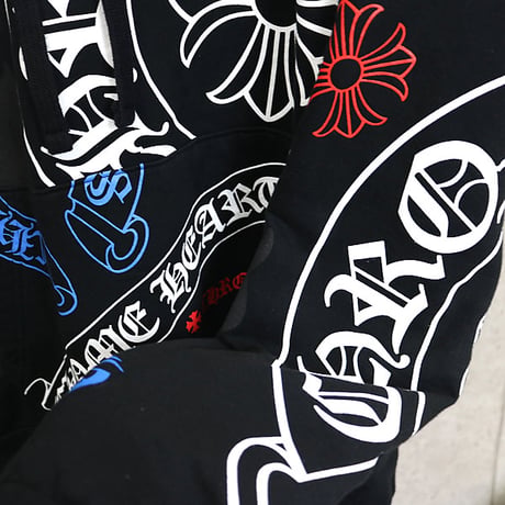 Chrome Hearts Stencil Print Pullover Hoodie Black ＃30999