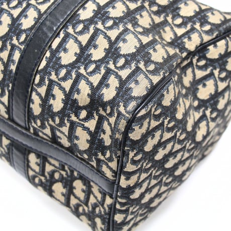 Christian Dior Mini Boston Bag Oblique Canvas Navy #74808
