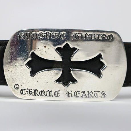 Chrome Hearts "Kyosuke Himuro" Dog Tag Gunslinger Leather Bracelet #102634