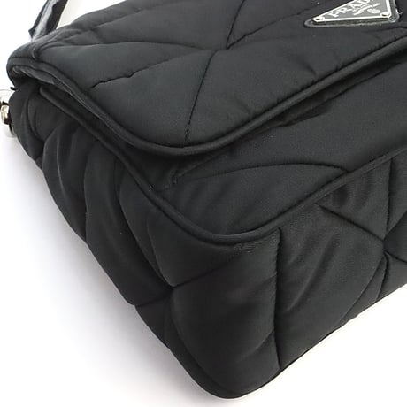 PRADA Re-Nylon Shoulder bag Padded Nylon Black 1BD290 #19162