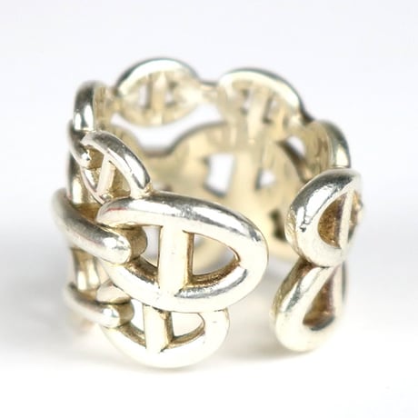 HERMES Chaine d'Ancre Enchainee GM Ring Silver 925 #31382