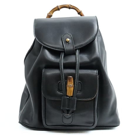 ひかりです‼️グッチ ビンテージ 黒 本革 バッグ ひかりです‼️グッチ