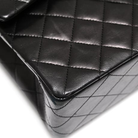 CHANEL Square 25 Flap Bag Quilted Lambskin Black ＃74962