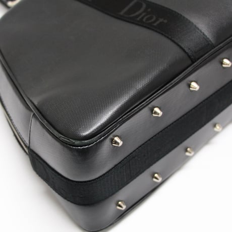 Christian Dior Hardcore Bowling Bag Leather Black #74807