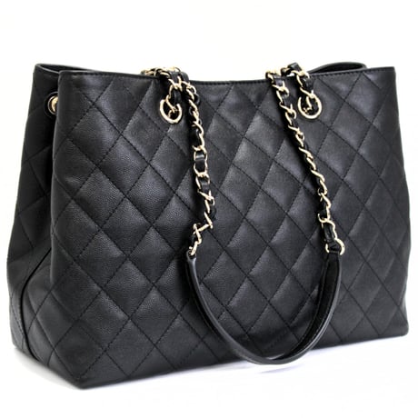 CHANEL Shopping Tote Bag Quilted Caviar Black AS3953 ＃74660
