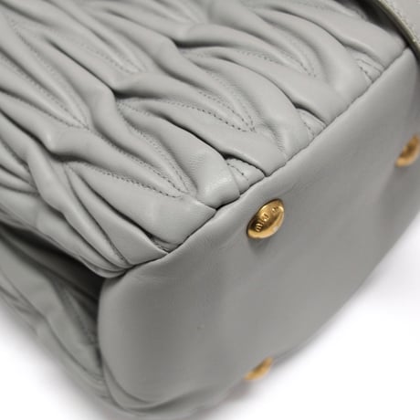 Miu Miu Matelasse Bucket Bag Nappa Leather Cornflower #74331