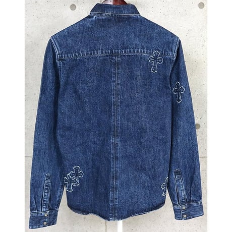 Chrome Hearts LOOSE END Cross Patch Denim Shirt #103558