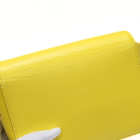 CELINE Nano Triomphe Shoulder Bag Calf Leather Yellow #74147
