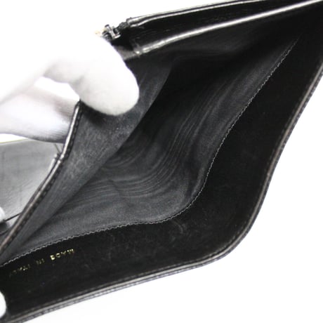 CHANEL CC Logo Trifold Wallet Caviar Black #75200