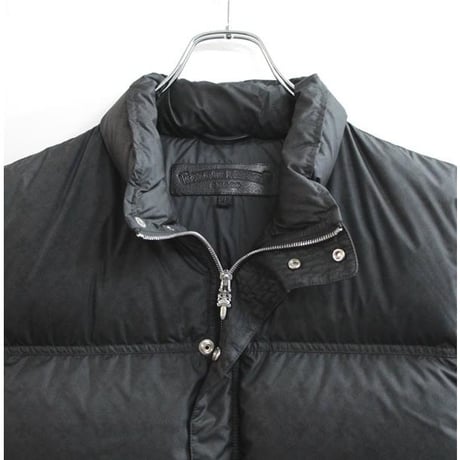 Chrome Hearts STIFF Cross Ball Button Nylon Down Vest Black #30534