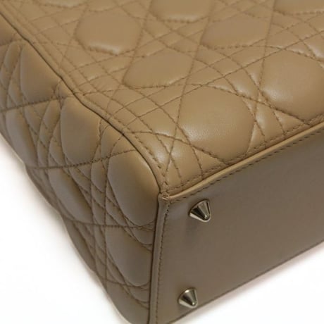 Christian Dior Medium Lady Dior Handbag Cannage Leather Beige #74999