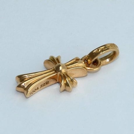 CHROME HEARTS 22K Baby Fat Cross Charm With Pave Emeralds #31112