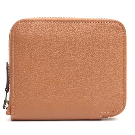 HERMES Azap Compact Silk'In Wallet Evercolor Leather Gold #18734