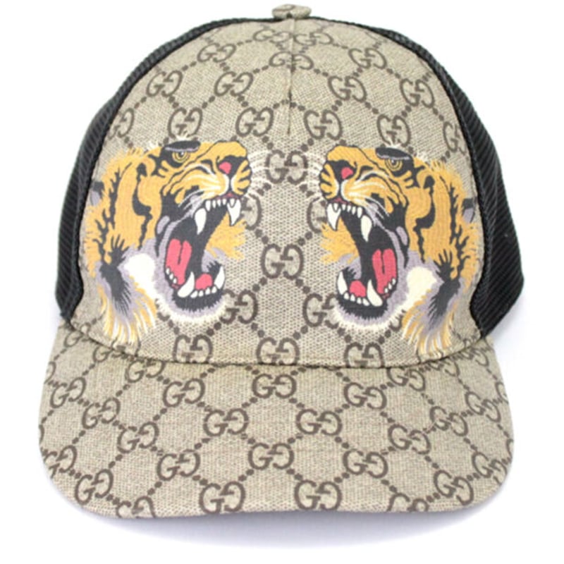 GUCCI GG Supreme Tiger Printed Sherry Line Base...