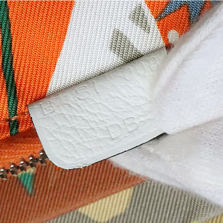 HERMES Azap Long Silk'In Wallet Evercolor Leather White #18883