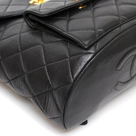 CHANEL Duma Backpack Quilted Lambskin Black ＃71225