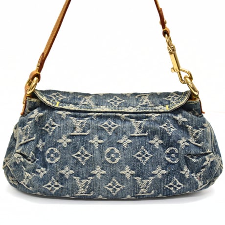 Louis Vuitton Mini Pleaty Handbag Monogram Denim Blue #75044