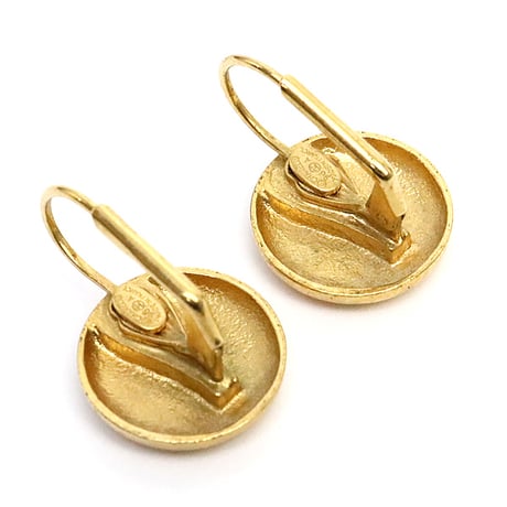 CHANEL CC Logo Pierced Earrings Gold-toned 96A #18248