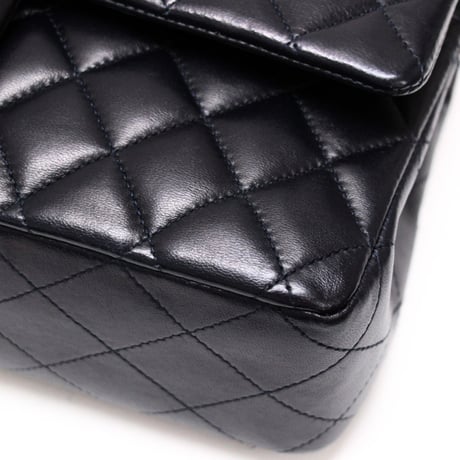 CHANEL Classic 25 Medium Double Flap Bag Quilted Lambskin Navy #74954