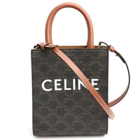 CELINE Mini Vertical Cabas Tote Bag Triomphe Canvas Brown #18712