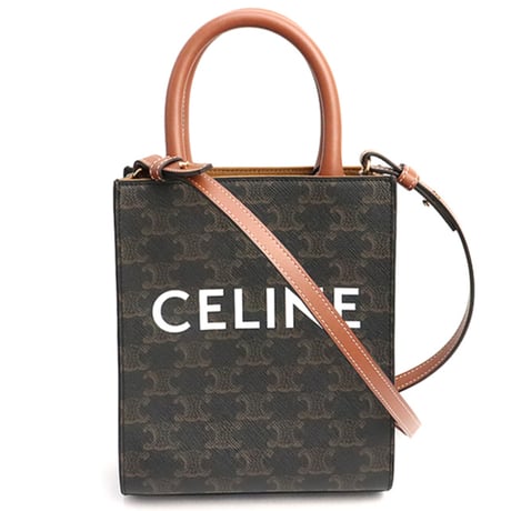 CELINE Mini Vertical Cabas Tote Bag Triomphe Canvas Brown #18712