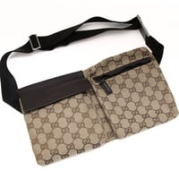 GUCCI Belt Bag GG Canvas Brown #73894