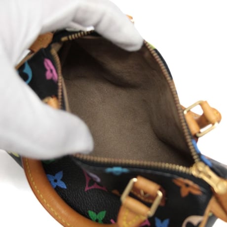 Louis Vuitton x Murakami Mini Speedy Handbag Monogram Multicolor Black M92644 #75261