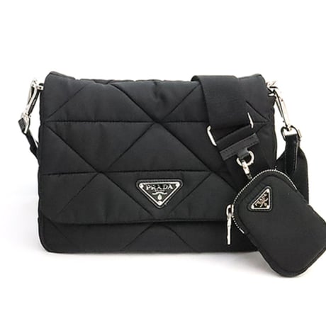 PRADA Re-Nylon Shoulder bag Padded Nylon Black 1BD290 #19162