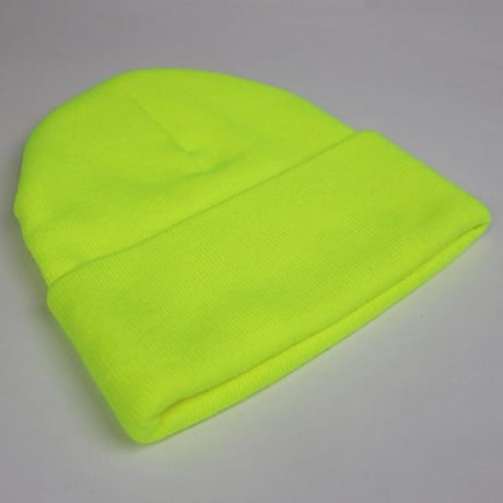 Chrome Hearts Embroidered Logo Beanie Neon Yellow #30810