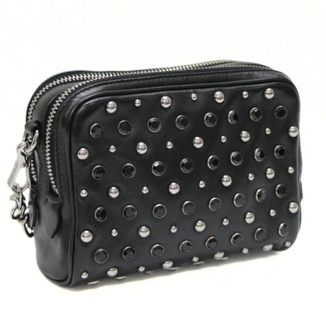 Miu Miu Mini Camera Bag Studded Leather Black #73256