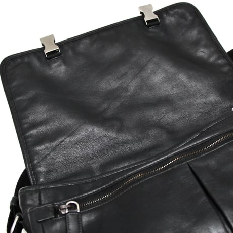 PRADA Messenger Bag Leather Black ＃74975