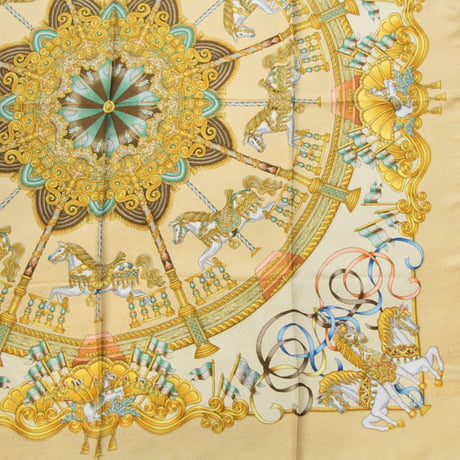 HERMES Carre 90 Silk 100% Scarf Stole ”Luna Park” #74075
