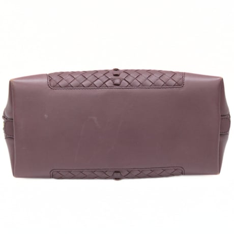 BOTTEGA VENETA Satchel Bag Intrecciato Leather Purple #74380