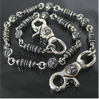 Chrome Hearts 2-Clip Barrel Crossball Wallet Chain Long  #103134