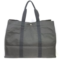 HERMES Herline TGM Tote Bag Canvas Gray #19369