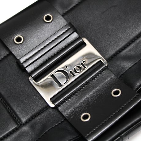 Christian Dior Street Chic Shoulder Bag Leather Black #75128