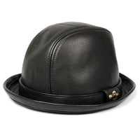 Chrome Hearts Gunslinger BS Flare Leather Fedora Hat #103283