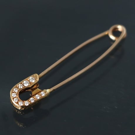 Chrome Hearts 22K Gold Safety Pin Pave Diamonds #30942