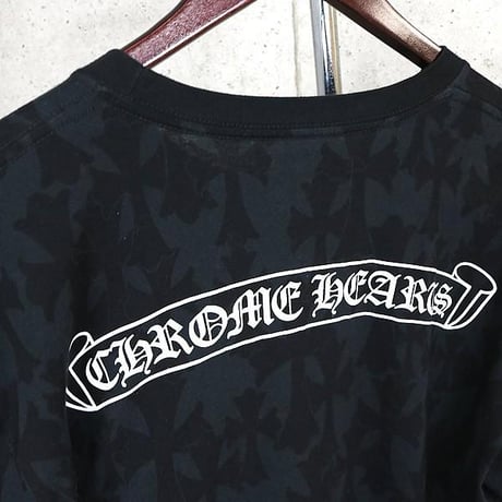 Chrome Hearts CH Cross Print Floral Cross Horseshoe Long-Sleeve T-Shirt #103393