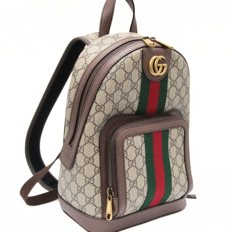 GUCCI Small Ophidia Backpack GG Supreme Canvas Leather Beige #73285