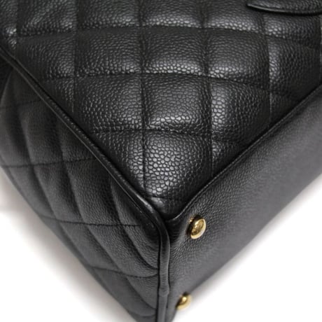 CHANEL Timeless CC Bowling Bag Quilted Caviar Black #74979