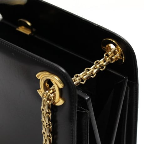 CHANEL Vintage Shoulder Bag Leather Black #75032