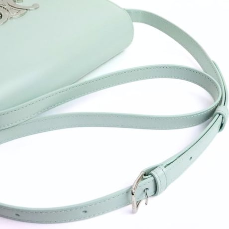 CELINE Teen Triomphe Shoulder Bag Calf Leather Pastel Blue #19289