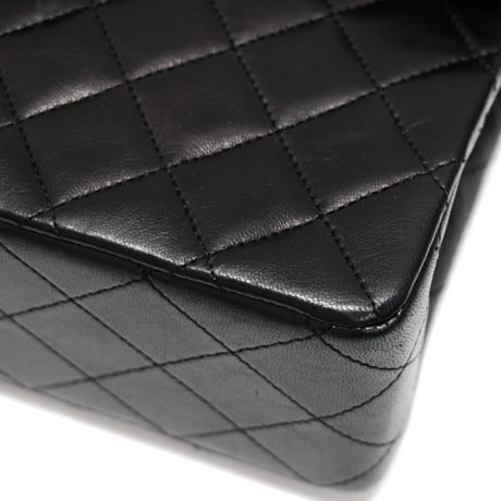 CHANEL Square 25 Flap Bag Quilted Lambskin Black ＃74962