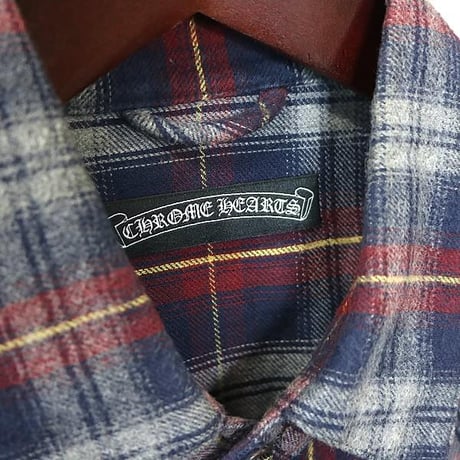 Chrome Hearts Floral Button Check Flannel Shirt #102050
