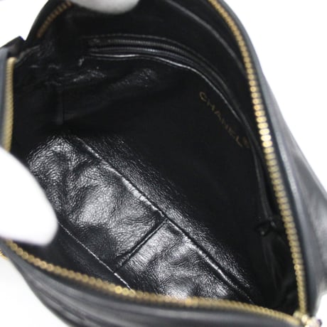 CHANEL Camera Bag with Fringe Charm Quilted Lambskin Black #74964