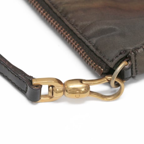 Christian Dior Saddle Pouch Printed Nylon Brown #74442