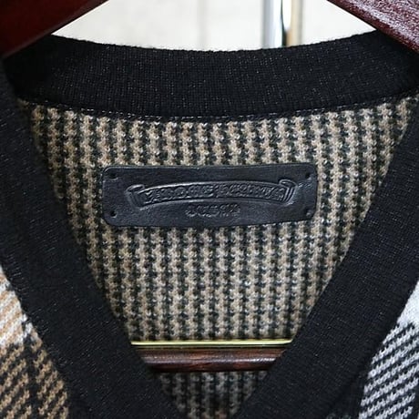 Chrome Hearts BIG CITY Check Pattern V-Neck Knit #101752