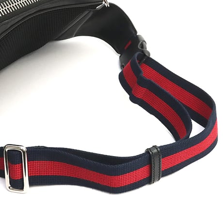 GUCCI Belt Bag GG Supreme Canvas Leather Black #18688
